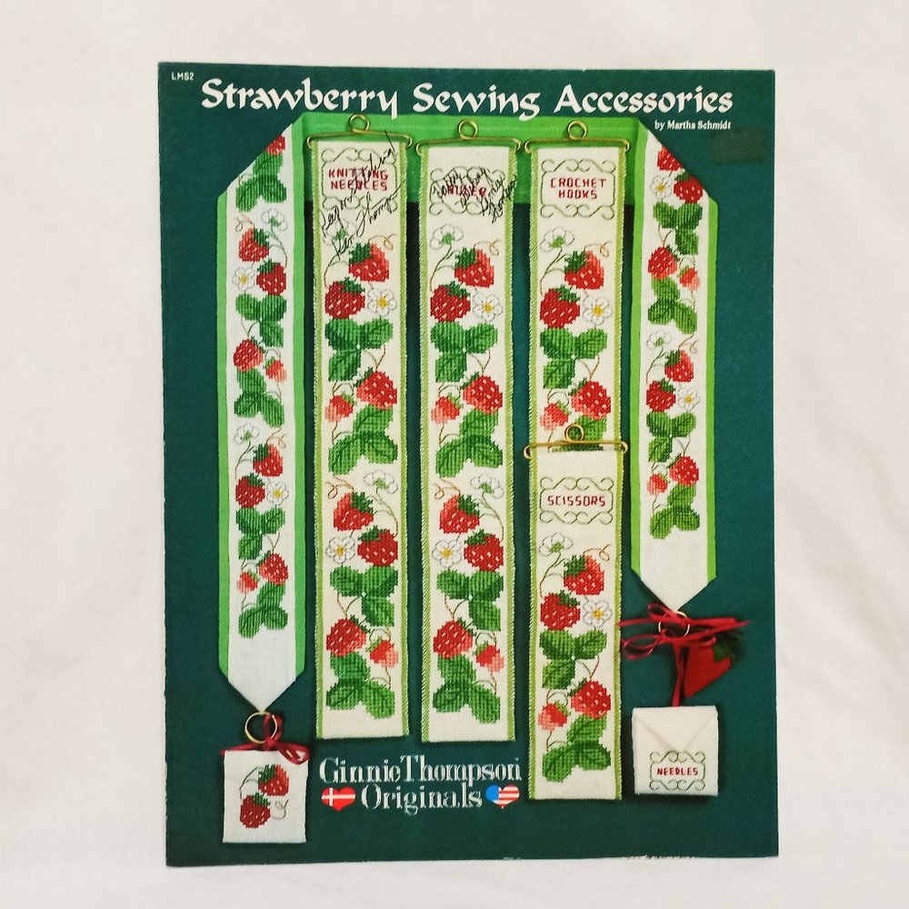Strawberry Sewing Accessories Cross Stitch Leaflet Ginnie Thompson Originals